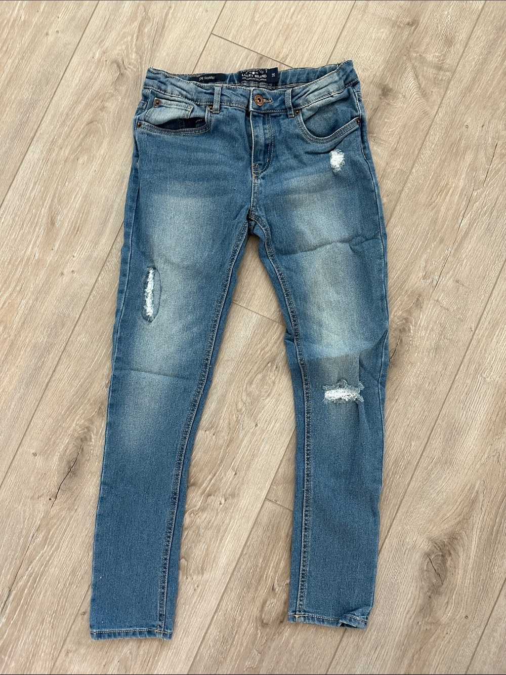 Lucky Brand Kids Medium Wash Distressed Skinny Jeans